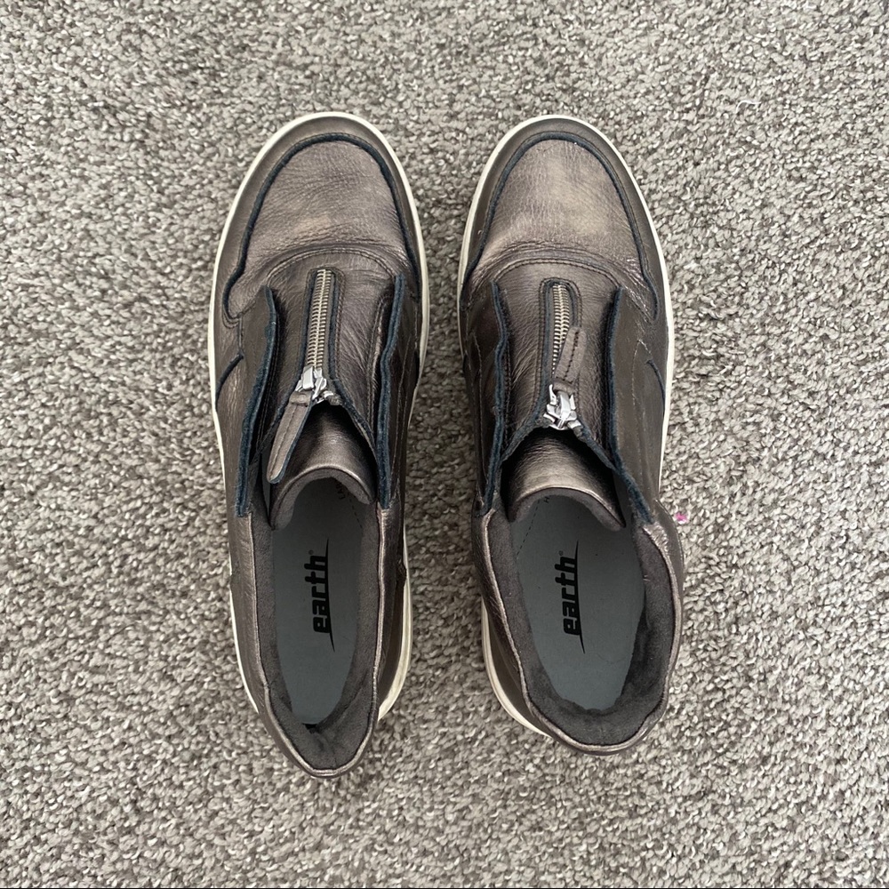 Chrome high top tennis shoes